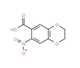 7-nitro-2,3-dihydro-1,4-benzodioxine-6-carboxylic acid (CAS 57672-33-0) - chemical structure image