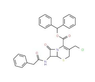 7-Phenylacetamide-3-chloromethyl-3-cephem-4-carboxylic Acid Diphenylmethyl Ester (CAS 64308-63-0) - chemical structure image