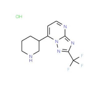 7-Piperidin-3-yl-2-trifluoromethyl-[1,2,4]-triazolo[1,5-a]pyrimidine hydrochloride - chemical structure image