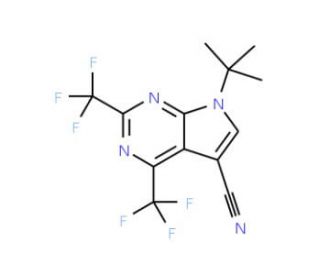 7-(tert-Butyl)-2,4-bis(trifluoromethyl)-7H-pyrrolo[2,3-d]pyrimidine-5-carbonitrile - chemical structure image