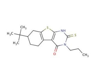 7-tert-butyl-2-mercapto-3-propyl-5,6,7,8-tetrahydro[1]benzothieno[2,3-d]pyrimidin-4(3H)-one - chemical structure image