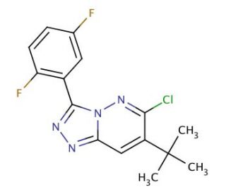 7-tBu-6-chloro-3-(2,5-difluorophenyl)-1,2,4-triazolo[4,3-b]pyridazine (CAS 286456-54-0) - chemical structure image