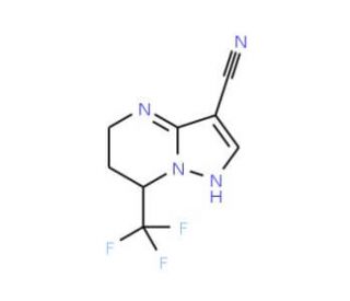 7-(Trifluoromethyl)-4,5,6,7-tetrahydropyrazolo-[1,5-a]pyrimidine-3-carbonitrile - chemical structure image