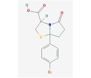 7a-(4-bromophenyl)-5-oxohexahydropyrrolo[2,1-b][1,3]thiazole-3-carboxylic acid - chemical structure image