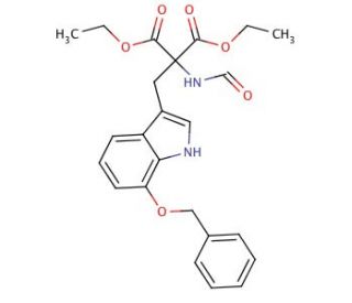 (7&prime;-Benzyloxy-indolymethyl)formamido-malonic Diethyl Ester (CAS 1076198-99-6) - chemical structure image