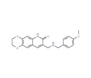 8-[(4-Methoxy-benzylamino)-methyl]-2,3-dihydro-6H-[1,4]dioxino[2,3-g]quinolin-7-one - chemical structure image