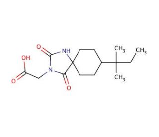 [8-(1,1-dimethylpropyl)-2,4-dioxo-1,3-diazaspiro[4.5]dec-3-yl]acetic acid - chemical structure image