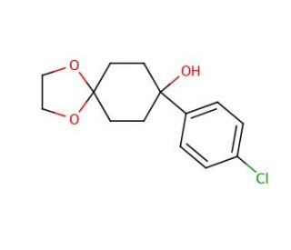 8-(4-Chlorophenyl)-1,4-dioxaspiro[4.5]decan-8-ol (CAS 126991-59-1) - chemical structure image
