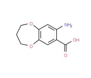 8-amino-3,4-dihydro-2H-1,5-benzodioxepine-7-carboxylic acid - chemical structure image