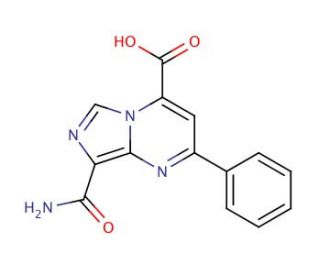 8-(aminocarbonyl)-2-phenylimidazo[1,5-a]pyrimidine-4-carboxylic acid - chemical structure image