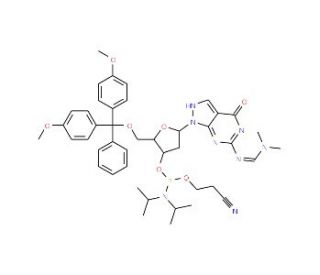 8-Aza-7-Deaza-2&prime;-deoxyguanosine 3&prime;-CE phosphoramidite (CAS 500891-26-9) - chemical structure image