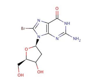 8-Bromo-2&prime;-deoxyguanosine (CAS 13389-03-2) - chemical structure image