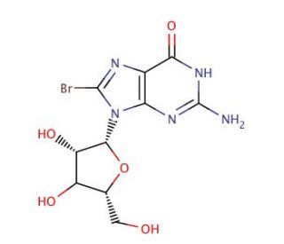 8-Bromoguanosine (CAS 4016-63-1) - chemical structure image