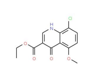 8-Chloro-4-hydroxy-5-methoxyquinoline-3-carboxylic acid ethyl ester (CAS 63010-41-3) - chemical structure image
