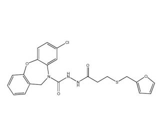 8-Chloro-dibenz[b,f][1,4]oxazepine-10(11H)-carboxylic acid 2-[3-[(2-furanylmethyl)thio]-1-oxopropyl]hydrazide (CAS 146032-79-