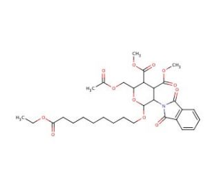 8-Ethoxycarbonyloctyl-(3,4,6-tri-O-acetyl-2-deoxy-2-phthalimido-&beta;-D-glucopyranoside - chemical structure image