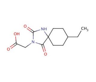 (8-ethyl-2,4-dioxo-1,3-diazaspiro[4.5]dec-3-yl)acetic acid - chemical structure image