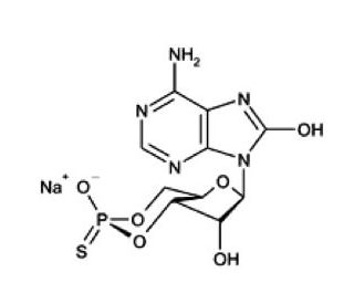 8-Hydroxyadenosine-3&prime;,5&prime;-monophosphorothioate, Rp-isomer - chemical structure image