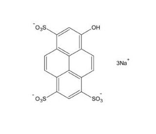 8-Hydroxypyrene-1,3,6-trisulfonic acid, trisodium salt (CAS 27928-00-3) - chemical structure image 