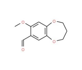 8-Methoxy-3,4-dihydro-2H-benzo[b][1,4]dioxepine-7-carbaldehyde (CAS 919016-99-2) - chemical structure image