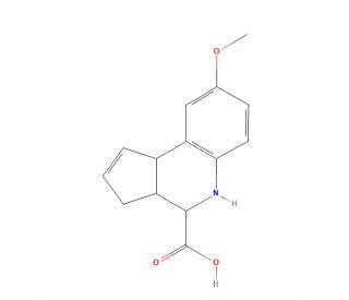 8-Methoxy-3a,4,5,9b-tetrahydro-3H-cyclopenta[c]quinoline-4-carboxylic acid (CAS 247225-89-4) - chemical structure image