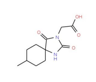 (8-Methyl-2,4-dioxo-1,3-diaza-spiro[4.5]dec-3-yl)-acetic acid - chemical structure image