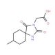 (8-Methyl-2,4-dioxo-1,3-diaza-spiro[4.5]dec-3-yl)-acetic acid - chemical structure image