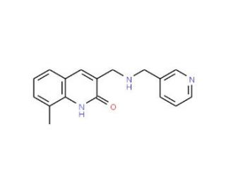 8-Methyl-3-{[(pyridin-3-ylmethyl)-amino]-methyl}-1H-quinolin-2-one - chemical structure image