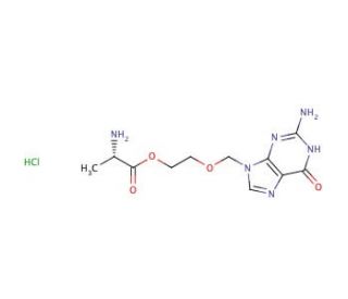 9-[[2-(&alpha;-L-Alanyloxy)ethoxy]methyl]guanine Hydrochloride (CAS 84499-63-8) - chemical structure image