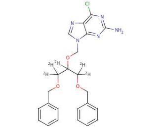 9-[[2-Benzyloxy-1-(benzyloxymethyl)-ethoxy]-methyl]-6-chloroguanine-d5 - chemical structure image