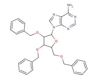 9-(2&prime;,3&prime;,5&prime;-Tri-O-benzyl-&beta;-D-arabinofuranosyl)adenine (CAS 3257-73-6) - chemical structure image
