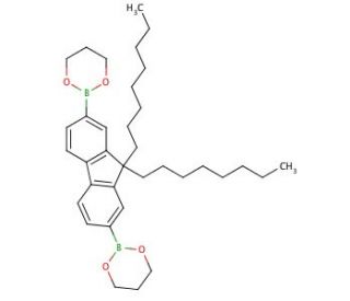 9,9-Dioctylfluorene-2,7-diboronic acid bis(1,3-propanediol) ester (CAS 317802-08-7) - chemical structure image