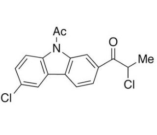 9-Acetyl-6-chloro-2-(2-chloro-1-oxopropyl)-9H-carbazole (CAS 114041-34-8) - chemical structure image
