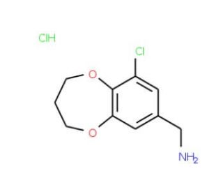 (9-chloro-3,4-dihydro-2H-1,5-benzodioxepin-7-yl)methylamine hydrochloride - chemical structure image
