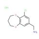 (9-chloro-3,4-dihydro-2H-1,5-benzodioxepin-7-yl)methylamine hydrochloride - chemical structure image