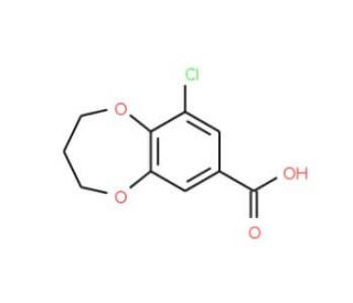 9-Chloro-3,4-dihydro-2H-benzo[b][1,4]dioxepine-7-carboxylic acid - chemical structure image