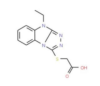(9-Ethyl-9H-benzo[4,5]imidazo-[2,1-c][1,2,4]triazol-3-ylsulfanyl)-acetic acid - chemical structure image