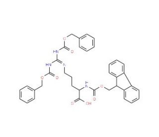 (9-Fluorenylmethoxycarbonyl)-Ngamma-bis-carbobenzoxy-L-arginine (CAS 207857-35-0) - chemical structure image