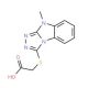 [(9-Methyl-9H-[1,2,4]triazolo[4,3-a]benzimidazol-3-yl)thio]acetic acid - chemical structure image
