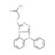 [(9-Phenyl-9H-[1,2,4]triazolo[4,3-a]benzimidazol-3-yl)thio]acetic acid - chemical structure image