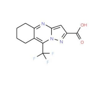 9-Trifluoromethyl-5,6,7,8-tetrahydro-pyrazolo-[5,1-b]quinazoline-2-carboxylic acid (CAS 436088-43-6) - chemical structure ima