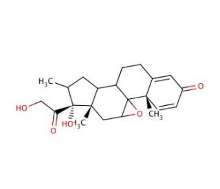 9&beta;,11&beta;-Epoxy-17,21-dihydroxy-16&alpha;-methylpregna-1,4-diene-3,20-dione (CAS 24916-90-3) - chemical structure image