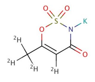 Acesulfame-d4 Potassium Salt (CAS 1623054-53-4) - chemical structure image