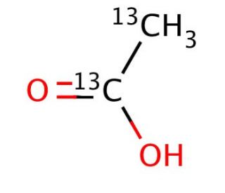 Acetic acid-13C2 (CAS 16651-47-1) - chemical structure image