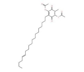 Acetic acid 4-acetoxy-2-methyl-5-((E)-nonadec-14-enyl)-3,6-dioxo-cyclohexa-1,4-dienyl ester - chemical structure image