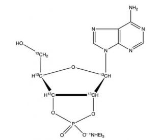 Adenosine 2&prime;,3&prime;-Cyclic Phosphate-13C5 Triethylammonium Salt - chemical structure image