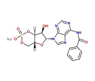 Adenosine 3&prime;,5&prime;-cyclic Monophosphate, N6-Benzoyl-, Sodium Salt (CAS 30275-80-0) - chemical structure image