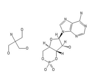 Adenosine 3&prime;,5&prime;-cyclic monophosphate tris salt (CAS 102029-77-6) - chemical structure image
