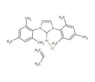Allyl[1,3-bis(mesityl)imidazol-2-ylidene]palladium chloride (CAS 478980-04-0) - chemical structure image