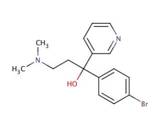 &alpha;-(4-Bromophenyl)-&alpha;-[2-(dimethylamino)ethyl]-3-pyridinemethanol (CAS 41910-98-9) - chemical structure image